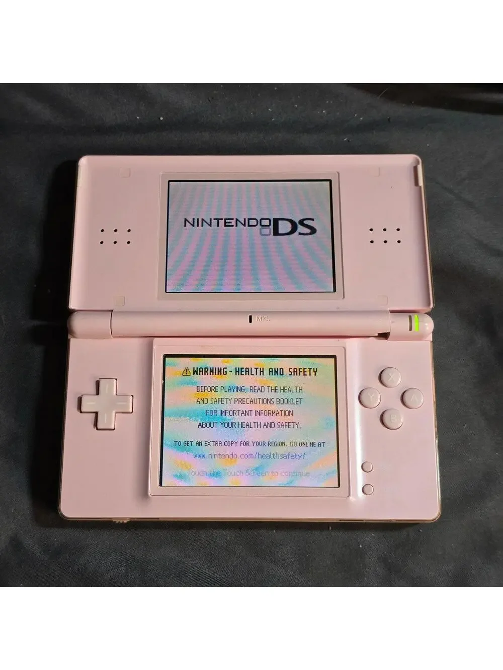 Pink Nintendo DS Lite Tested Working Broken Hinge NO CHARGER